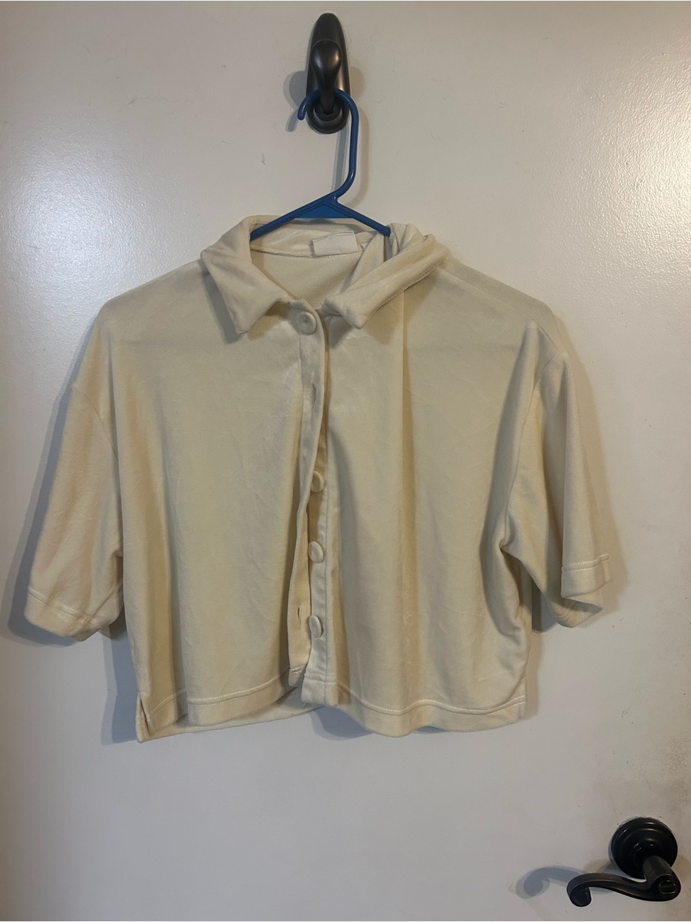 NIA Velvet Crop Button Down